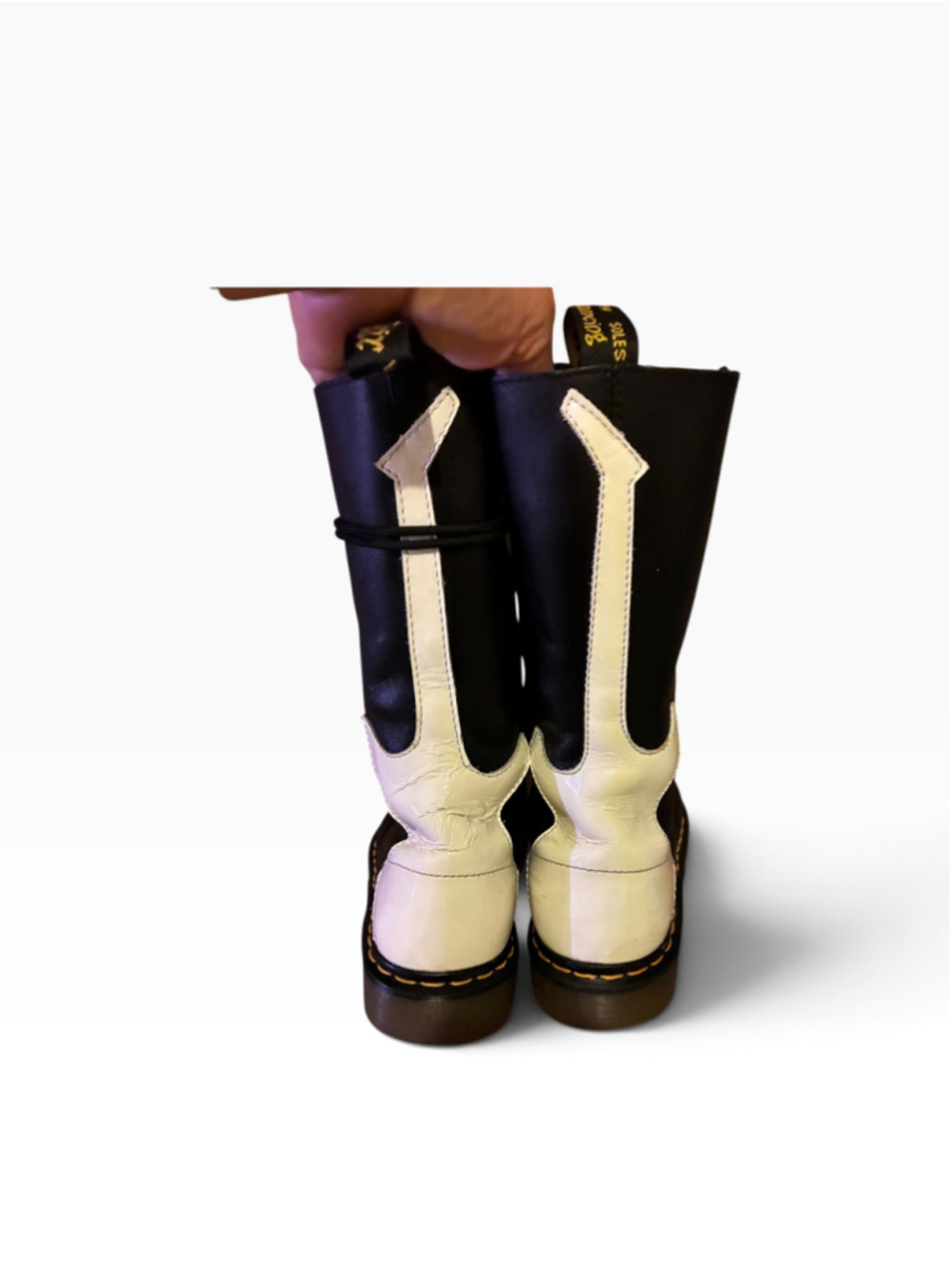 Dr. Martens Rocker Boots Black and White Size 9